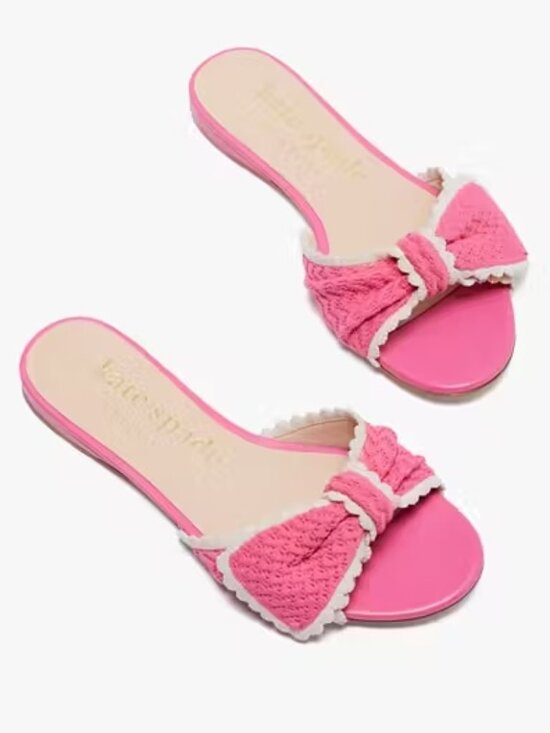 kate spade Shoes - Kate Spade Pink Crochet Slide Sandals NEW